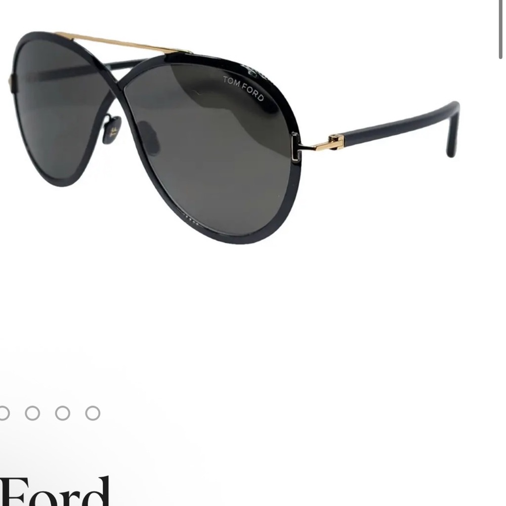 Tom Ford Black and Gold Aviator Sunglasses